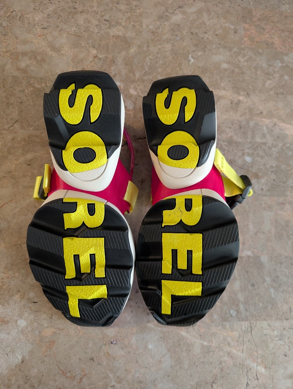Sorel Kinetic Impact Sling Leather Sandals Pink Yellow Sandals Women's Size 7.5 - Picture 9 of 12